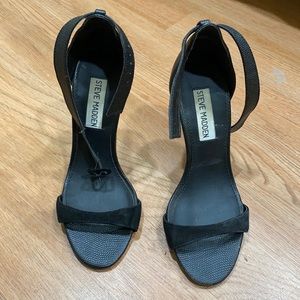 Black strapped heels